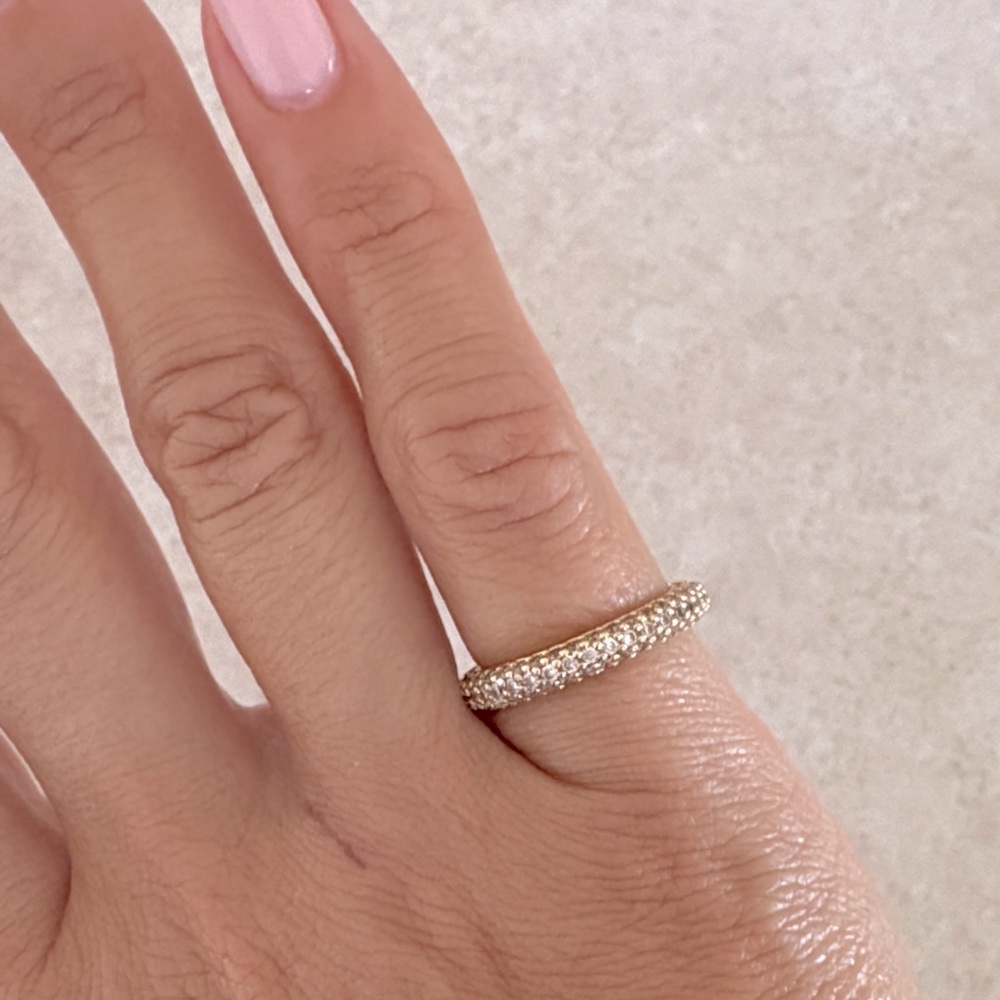 Gold plated ring with CZ stones